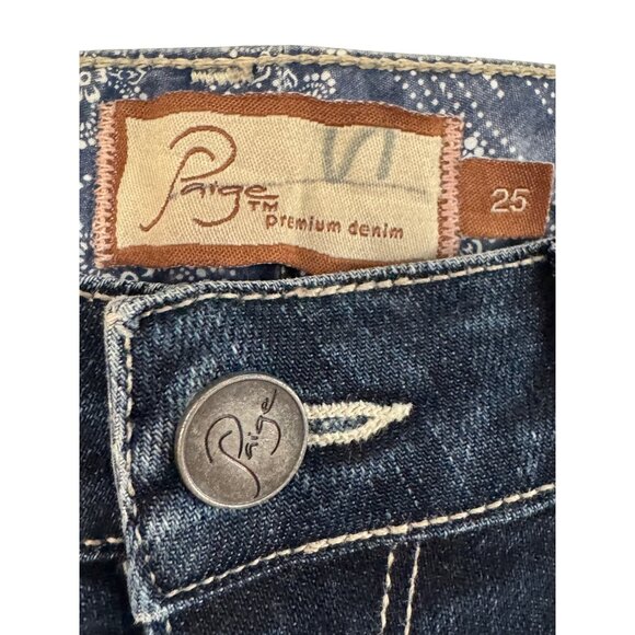 Paige Premium Denim Skyline Drive Womens Jeans Size 25 Blue Dark Wash - Picture 2 of 5